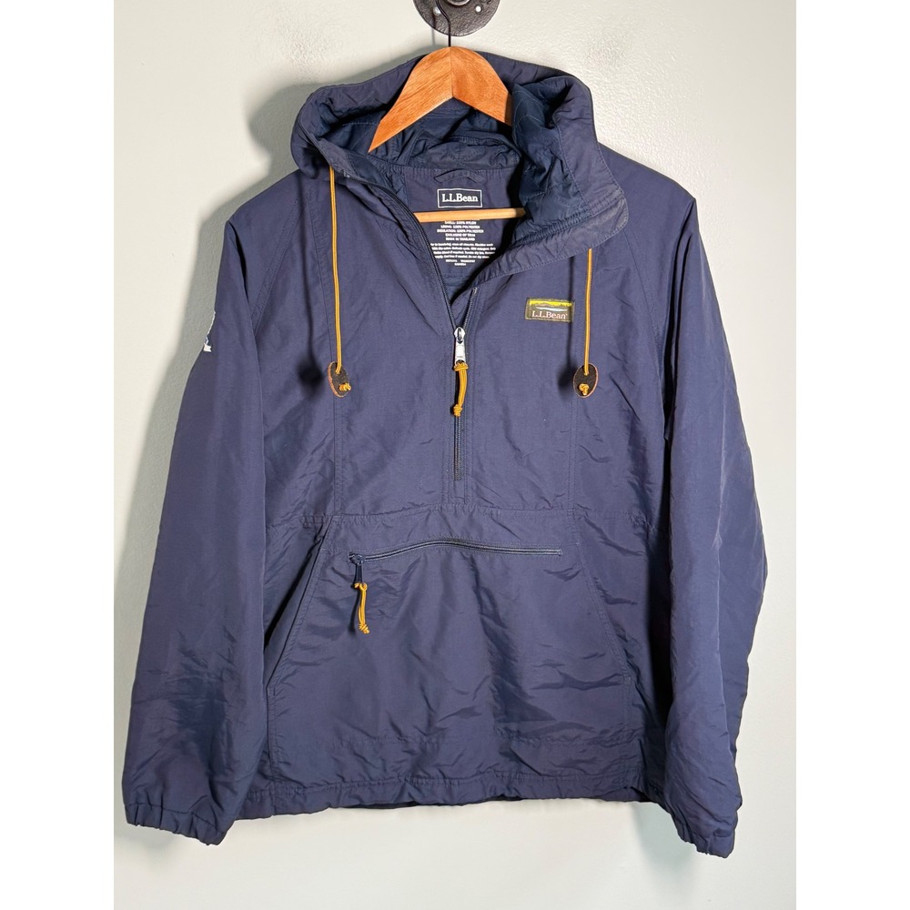 LL Bean Women Navy Insulated Mountain Classic Anorak Pullover Jacket M 505360